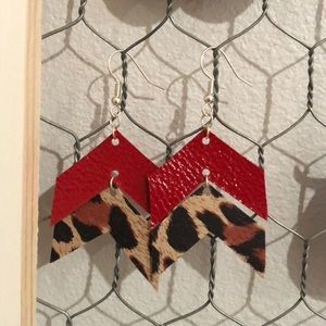 Chevron Leather Earrings